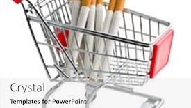  Presentation with cigarettes - Colorful slide deck enhanced with cigarettes-in-shopping-cart backdrop and a white colored foreground