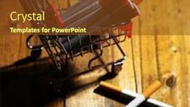  Presentation with cigarettes - Theme enhanced with cigarettes-in-shopping-cart background and a tawny brown colored foreground