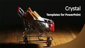  Presentation with cigarettes - Presentation design consisting of cigarettes-in-shopping-cart background and a black colored foreground