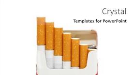  Presentation with cigarettes - Presentation theme consisting of cigarettes isolated on a white background background and a white colored foreground