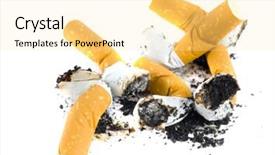  Presentation with cigarettes - Beautiful presentation design featuring cigarettes isolation on white backdrop and a blonde colored foreground