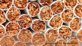  Presentation with cigarettes - PPT theme featuring cigarettes background and a coral colored foreground