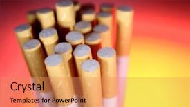  Presentation with cigarettes - Presentation theme having cigarettes background and a coral colored foreground