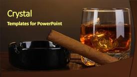  Presentation with brandy - Presentation theme consisting of cigarillo - brandy glass with ice background and a  colored foreground