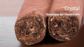  Presentation with cuban - Presentation theme featuring cigarillo - two cuban cigars close up background and a coral colored foreground