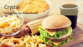  Presentation with unhealthy drink - Cool new presentation with cigarrete - fast food and unhealthy eating backdrop and a blonde colored foreground