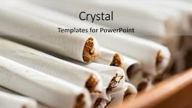  Presentation with cigarettes - Cool new presentation design with ciggrette - closeup images with homemade cigarettes backdrop and a light gray colored foreground