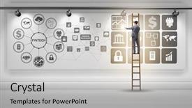  Presentation with fintech financial technology - Audience pleasing PPT layouts consisting of cimb bank backgrouynd - businessman in financial technology fintech backdrop and a light gray colored foreground