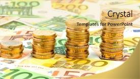  Presentation with rising star - Cool new PPT theme with cimb bank backgrouynd - stack coins rising curve symbol backdrop and a blonde colored foreground