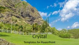  Presentation with hawaii retirement - Beautiful presentation theme featuring cimb bank backgrouynd - tropical mountains in hawaii usa backdrop and a gold colored foreground