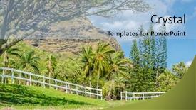  Presentation with hawaii - Colorful slides enhanced with cimb bank backgrouynd - tropical mountains in hawaii usa backdrop and a light blue colored foreground
