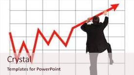  Presentation with climbing chart - Colorful PPT layouts enhanced with cimb bank backgrouynd - young businessman climbing up backdrop and a lemonade colored foreground