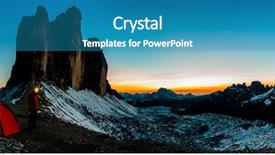  Presentation with night sky - Cool new presentation theme with cime di lavaredo milion star backdrop and a teal colored foreground