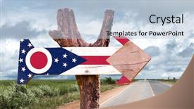  Presentation with agriculture - PPT theme having cincinnati - ohio flag wooden sign background and a light blue colored foreground
