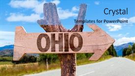  Presentation with cincinnati - Audience pleasing slide set consisting of cincinnati - ohio wooden sign with agriculture backdrop and a light blue colored foreground
