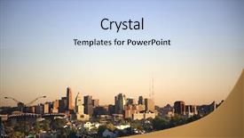  Presentation with cincinnati - Presentation theme enhanced with cincinnati ohio skyline looking north background and a  colored foreground