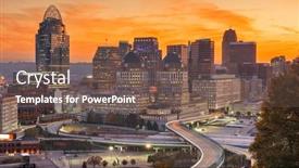  Presentation with cincinnati - Slide deck consisting of cincinnati-ohio-usa-cityscape background and a violet colored foreground