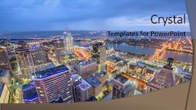  Presentation with cincinnati - Colorful PPT theme enhanced with cincinnati ohio usa cityscape backdrop and a light blue colored foreground