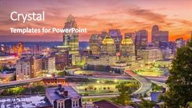 Presentation with cincinnati - Theme enhanced with cincinnati ohio usa downtown cityscape background and a  colored foreground