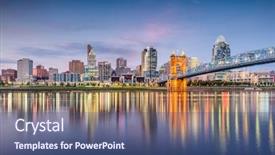  Presentation with cincinnati - Presentation with cincinnati ohio usa skyline background and a ocean colored foreground