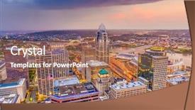  Presentation with cincinnati - Colorful PPT theme enhanced with cincinnati ohio usa skyline backdrop and a  colored foreground