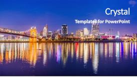 Presentation with cincinnati - Beautiful PPT theme featuring cincinnati ohio usa skyline backdrop and a cobalt blue colored foreground