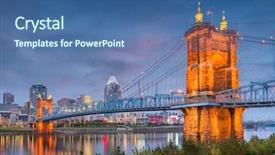  Presentation with cincinnati - Presentation design featuring cincinnati ohio usa skyline background and a ocean colored foreground