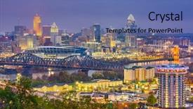  Presentation with cincinnati - Colorful PPT theme enhanced with cincinnati ohio usa skyline backdrop and a  colored foreground