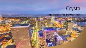  Presentation with cincinnati - Slide deck with cincinnati ohio usa skyline background and a  colored foreground