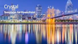  Presentation with cincinnati - Amazing PPT theme having cincinnati ohio usa skyline backdrop and a teal colored foreground
