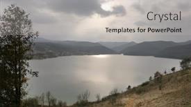  Presentation with transylvania - Presentation design with cincis-lake-in-transylvania-romania background and a light gray colored foreground