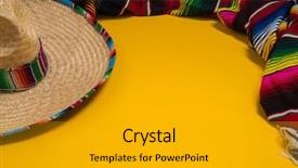  Presentation with mexican - Cool new presentation theme with traditional mexican sombrero and serape backdrop and a gold colored foreground