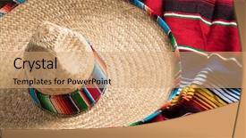  Presentation with holidays - Cool new theme with traditional mexican sombrero and serape backdrop and a coral colored foreground
