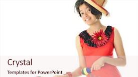  Presentation with teen girl - PPT theme enhanced with cinco de mayo - young teen girl dancing background and a lemonade colored foreground