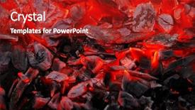  Presentation with charcoal - Theme having cinder - closeup of the burning charcoal background and a crimson colored foreground