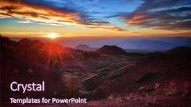  Presentation with sunset - Slides with cinder - sunset on old volcanic cones background and a wine colored foreground