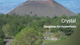 Presentation with mounted mount etna volcano - PPT layouts having cinder cone of nuovo mount background and a tawny brown colored foreground