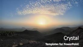  Presentation with volcanoes - Beautiful slide set featuring cinder cones volcanoes backdrop and a dark gray colored foreground