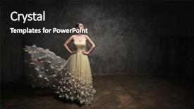  Presentation with studio - Presentation theme enhanced with cinderella - beautiful girl in the studio background and a dark gray colored foreground