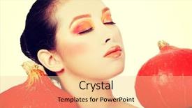  Presentation with orange - Slide set featuring cinderella - beautiful woman with orange make background and a lemonade colored foreground