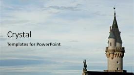  Presentation with knight - Presentation design consisting of cinderella - knight and tower of neuschwanstein background and a light gray colored foreground