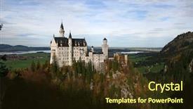  Presentation with autumn - Beautiful PPT theme featuring cinderella - neuschwanstein castle in autumn backdrop and a tawny brown colored foreground