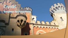  Presentation with crazy - PPT theme with cinderella - neuschwanstein castle in germany built background and a ocean colored foreground