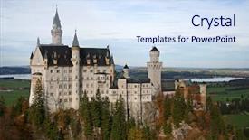  Presentation with castle - Beautiful slide set featuring cinderella - neuschwanstein castle backdrop and a sky blue colored foreground