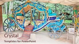  Presentation with coach - PPT layouts with cinderella - royal coach in saad abad background and a lemonade colored foreground