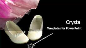  Presentation with princess - PPT theme enhanced with cinderella - slippers princess dress and magic background and a black colored foreground