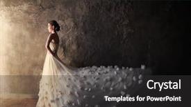  Presentation with girl in red dress - Colorful presentation enhanced with cinderella - young beautiful girl backdrop and a dark gray colored foreground