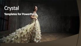  Presentation with tv studio - Cool new presentation design with cinderella - young beautiful girl backdrop and a dark gray colored foreground