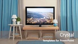  Presentation with living room - Cool new theme with cinema - cozy interior of living room backdrop and a violet colored foreground