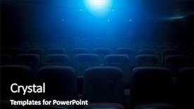  Presentation with theater - Theme consisting of cinema - dark film theater with projection background and a black colored foreground